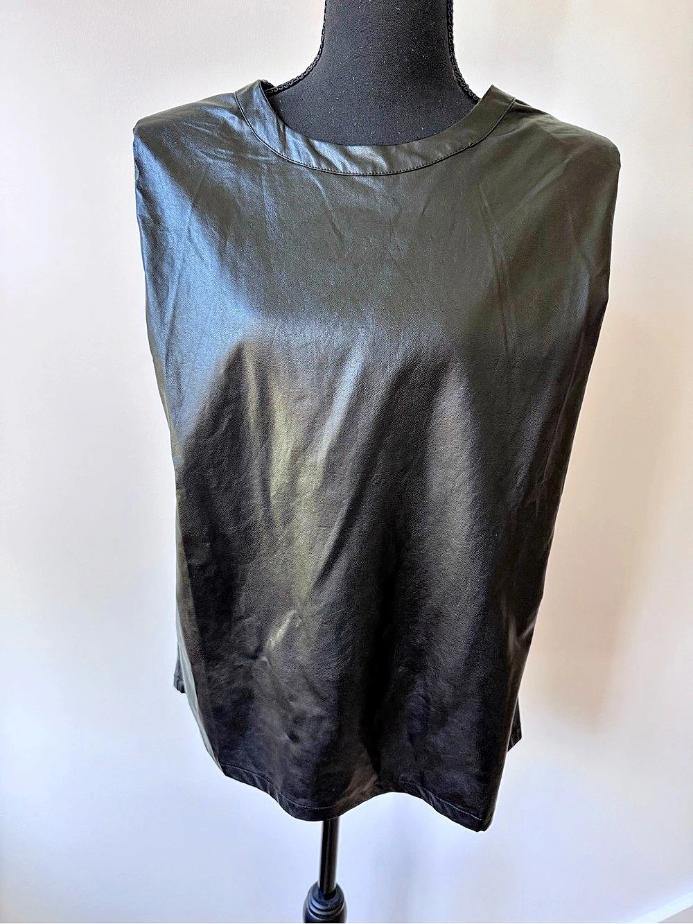Böhme Faux Leather Black Tank Top Size Medium NWT